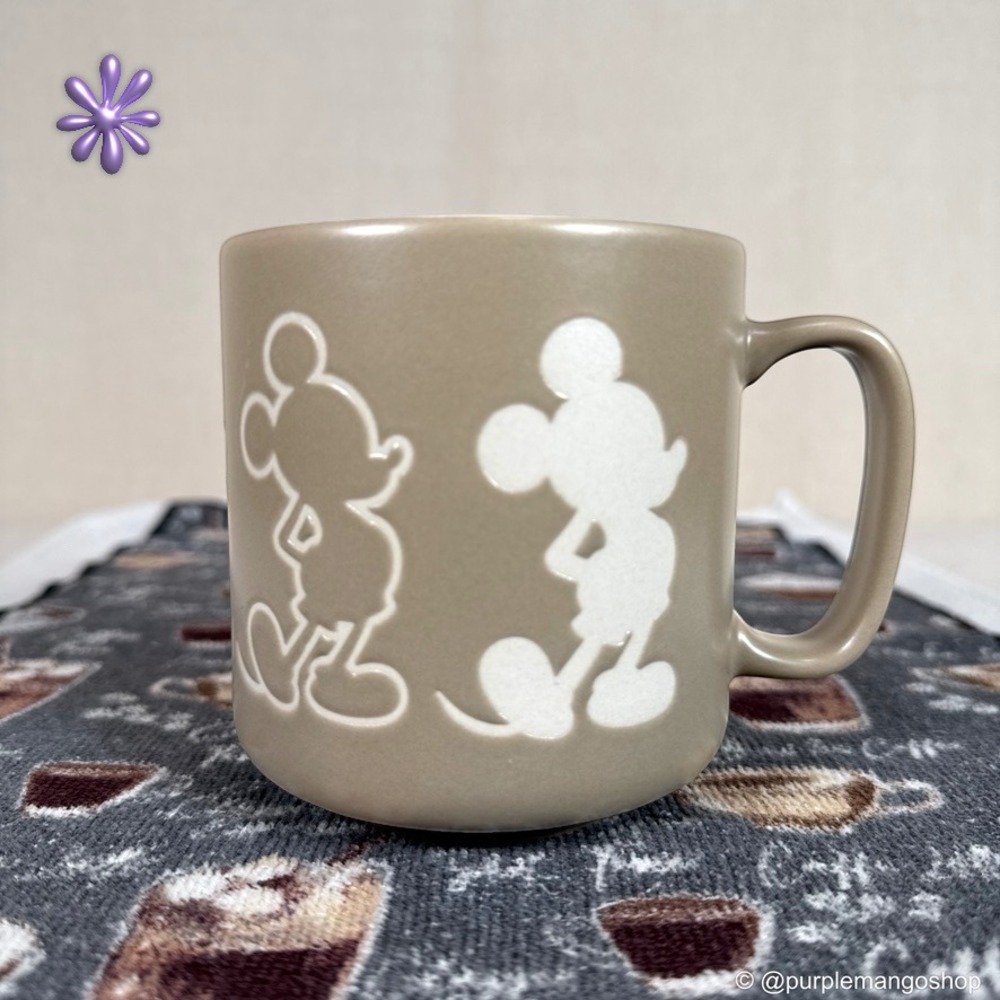 DISNEY Mickey Mouse Silhouette Coffee Mug | Home Haven Collection | Taupe | 16oz